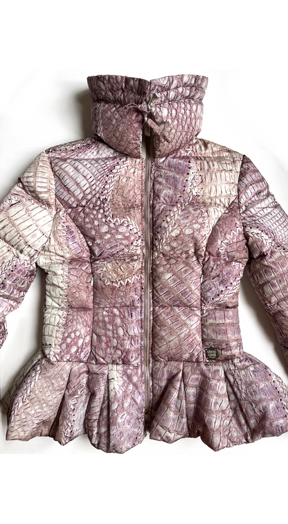 Roberto Cavalli ~ 2000s Crocodile Print Puffer Jacket