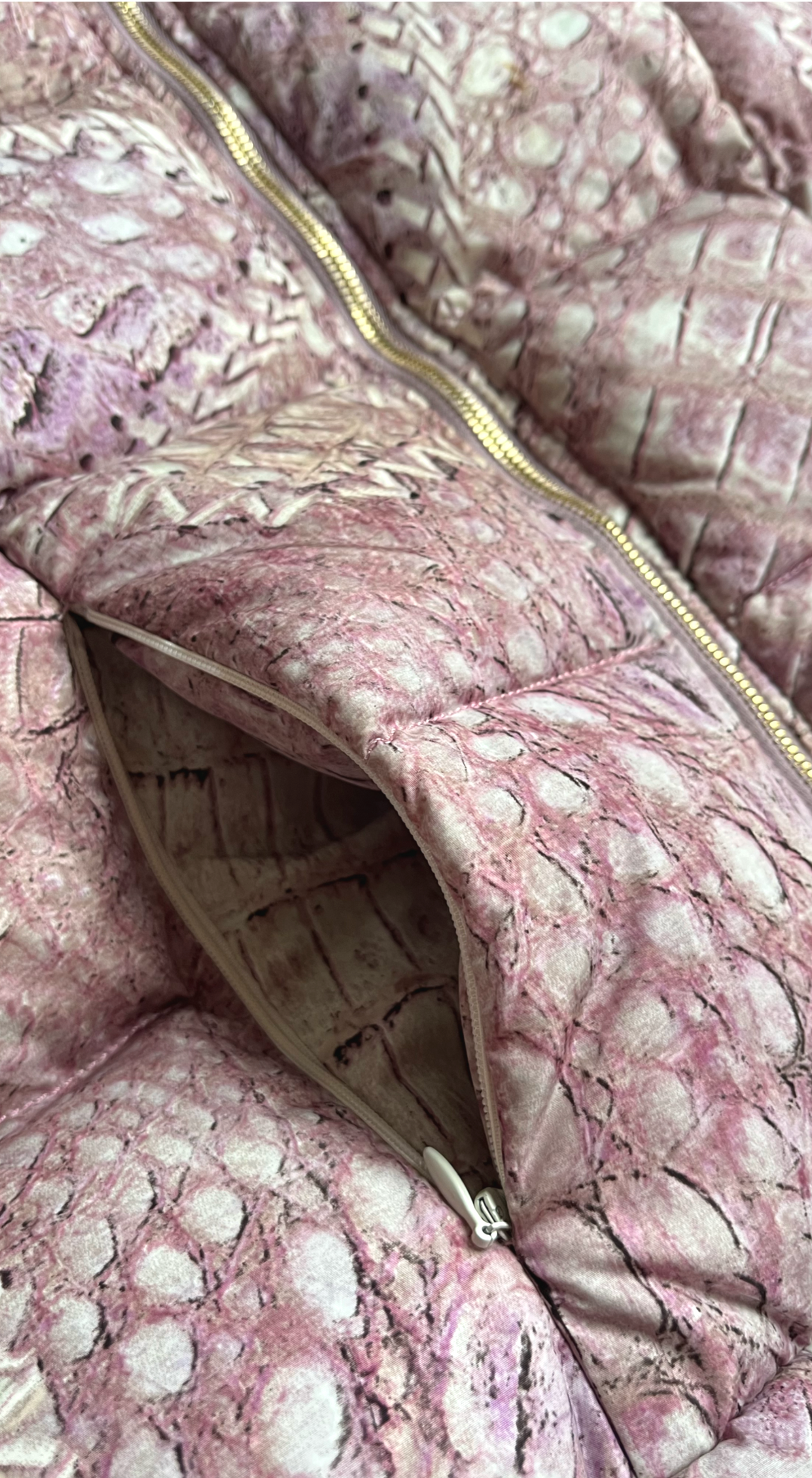 Roberto Cavalli ~ 2000s Crocodile Print Puffer Jacket