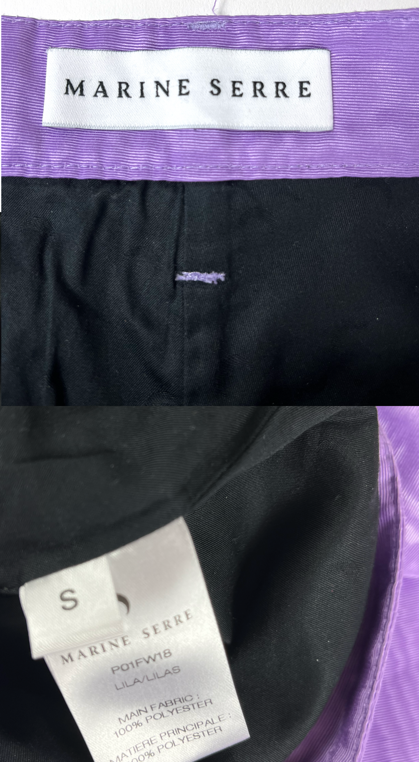 Marine Serre ~ Fall 2018 Purple Shiny Moire Trouser