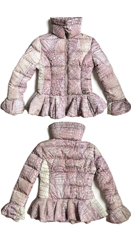 Roberto Cavalli ~ 2000s Crocodile Print Puffer Jacket