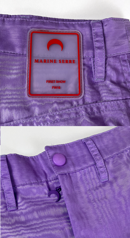 Marine Serre ~ Fall 2018 Purple Shiny Moire Trouser