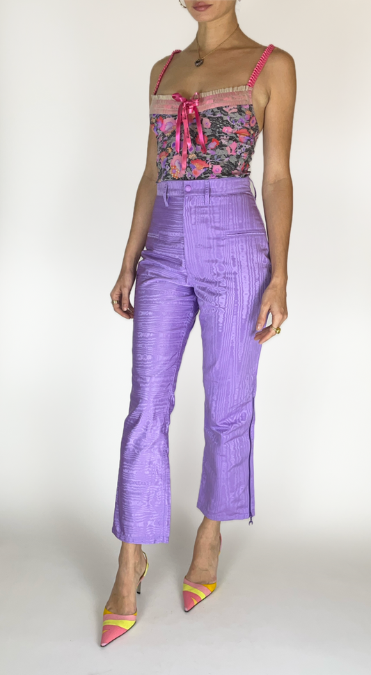 Marine Serre ~ Fall 2018 Purple Shiny Moire Trouser