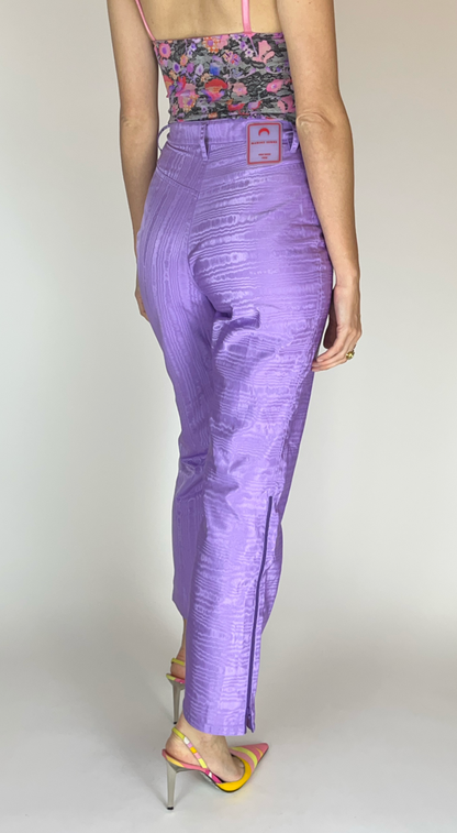 Marine Serre ~ Fall 2018 Purple Shiny Moire Trouser