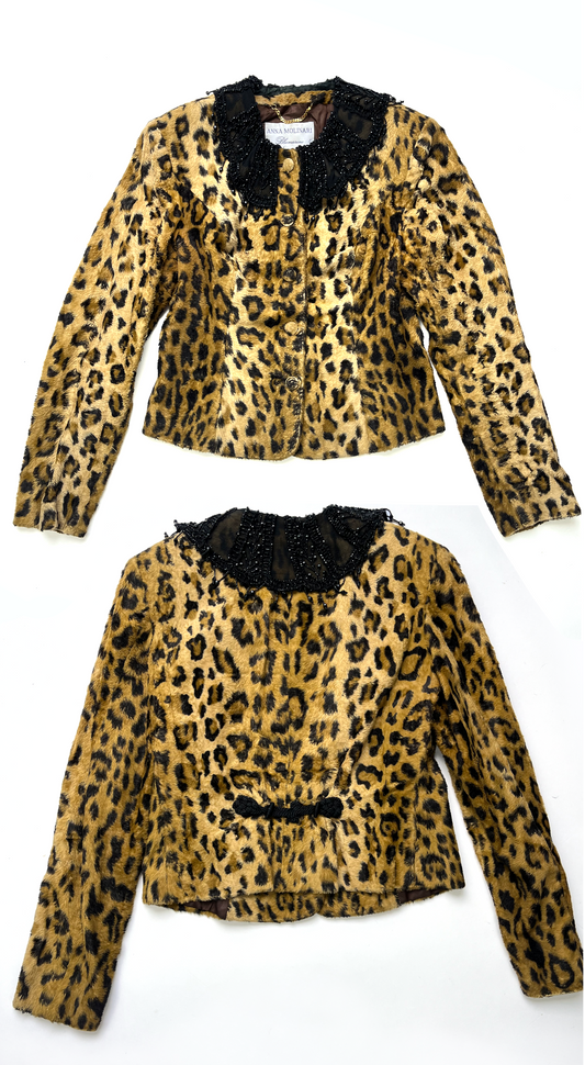 Anna Molinari by Blumarine ~ Runway FW 1994 Leopard jacket with Pearl Collar