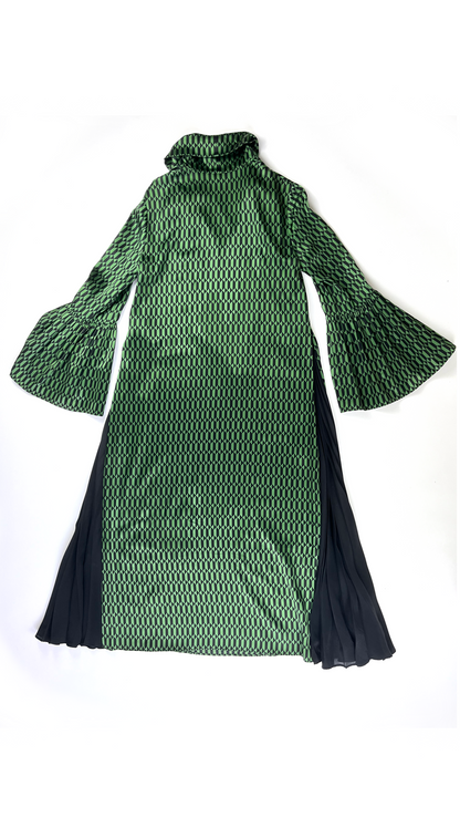 Fendi ~ Fall 2017 Green Geometric Silk Scarf Dress