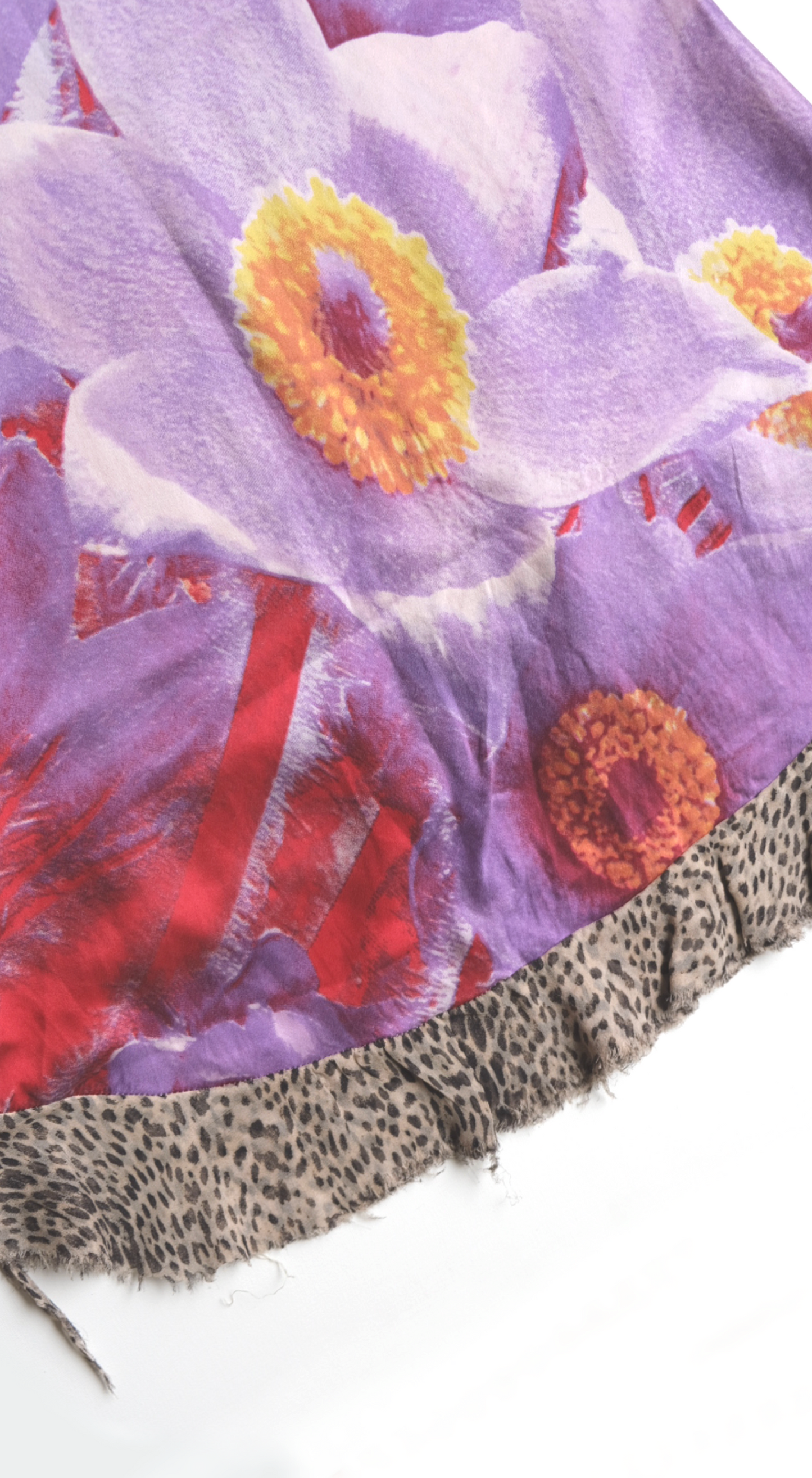 Roberto Cavalli ~ S/S 2000 Floral Leopard Silk Skirt