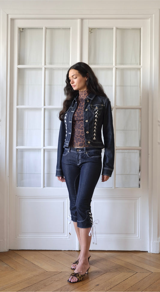 Dolce & Gabbana ~ 2000s Denim Jacket & Capri Pants Set