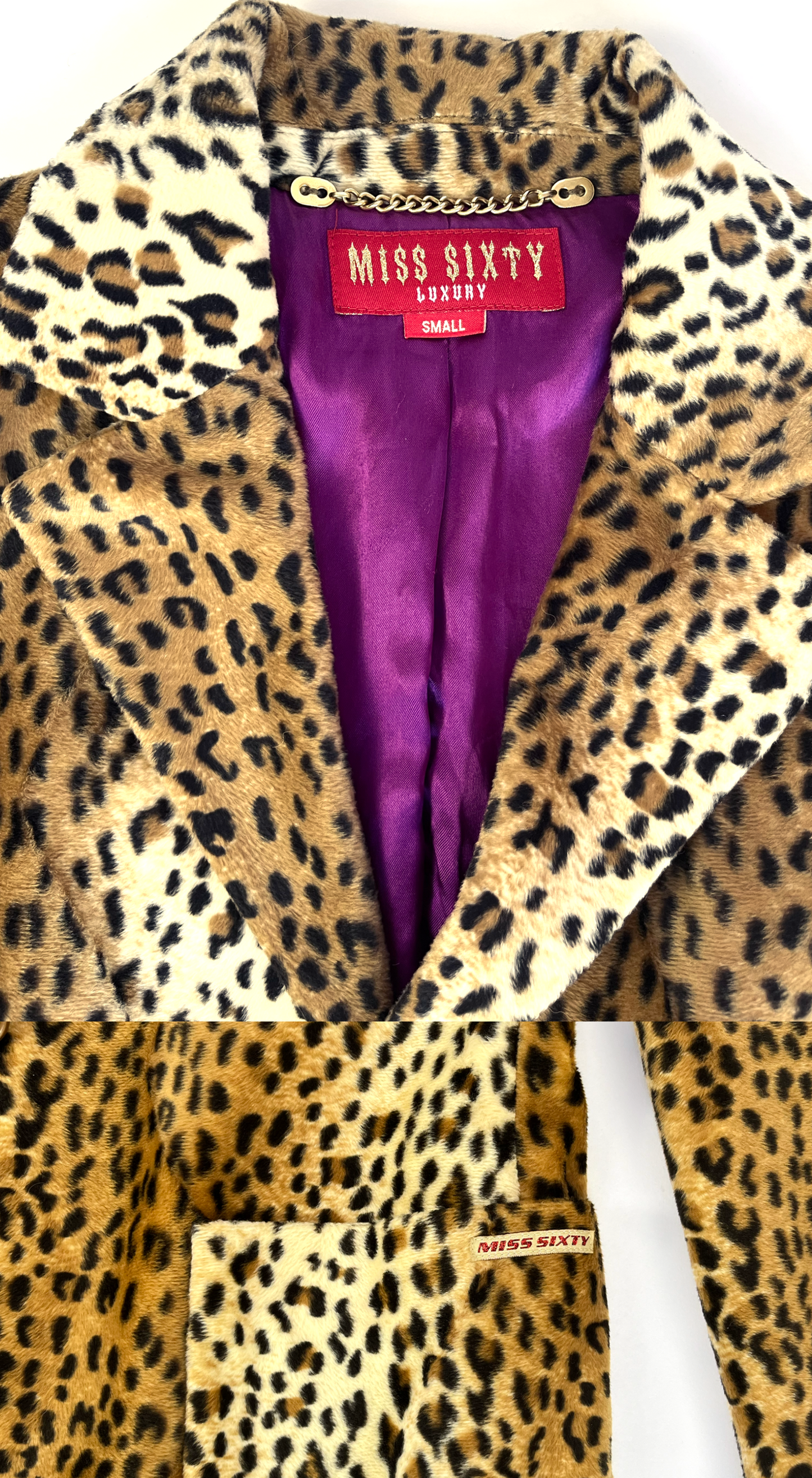 Miss Sixty ~ Y2k Fuzzy Leopard Coat