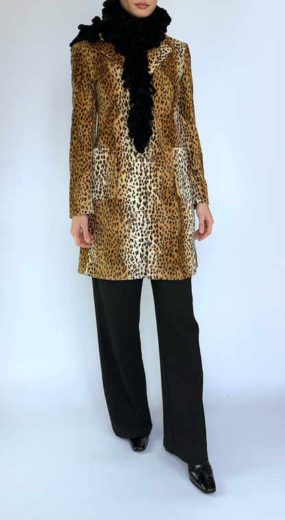 Miss Sixty ~ Y2k Fuzzy Leopard Coat