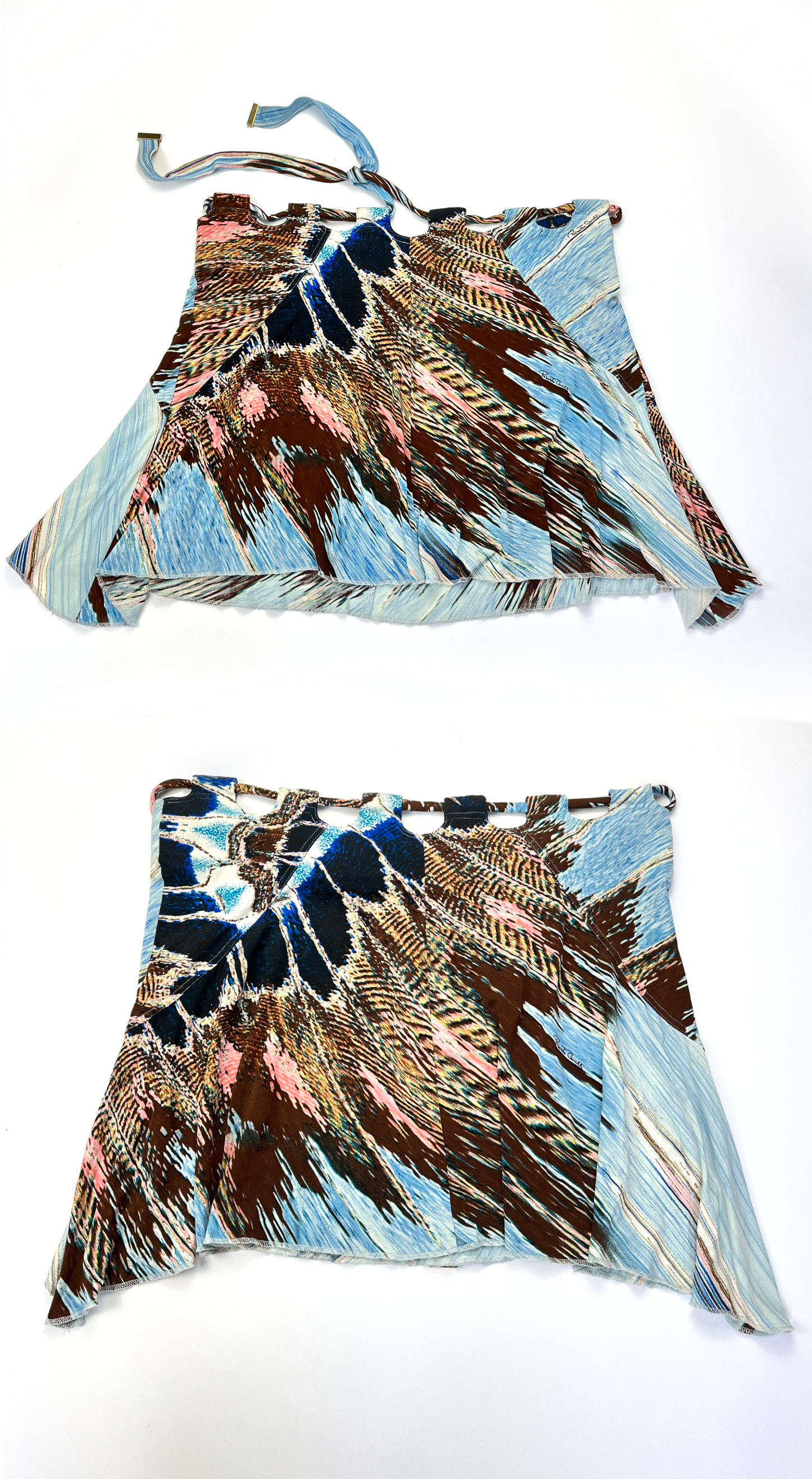 Roberto Cavalli ~ Spring 2004 Feather Print Skirt