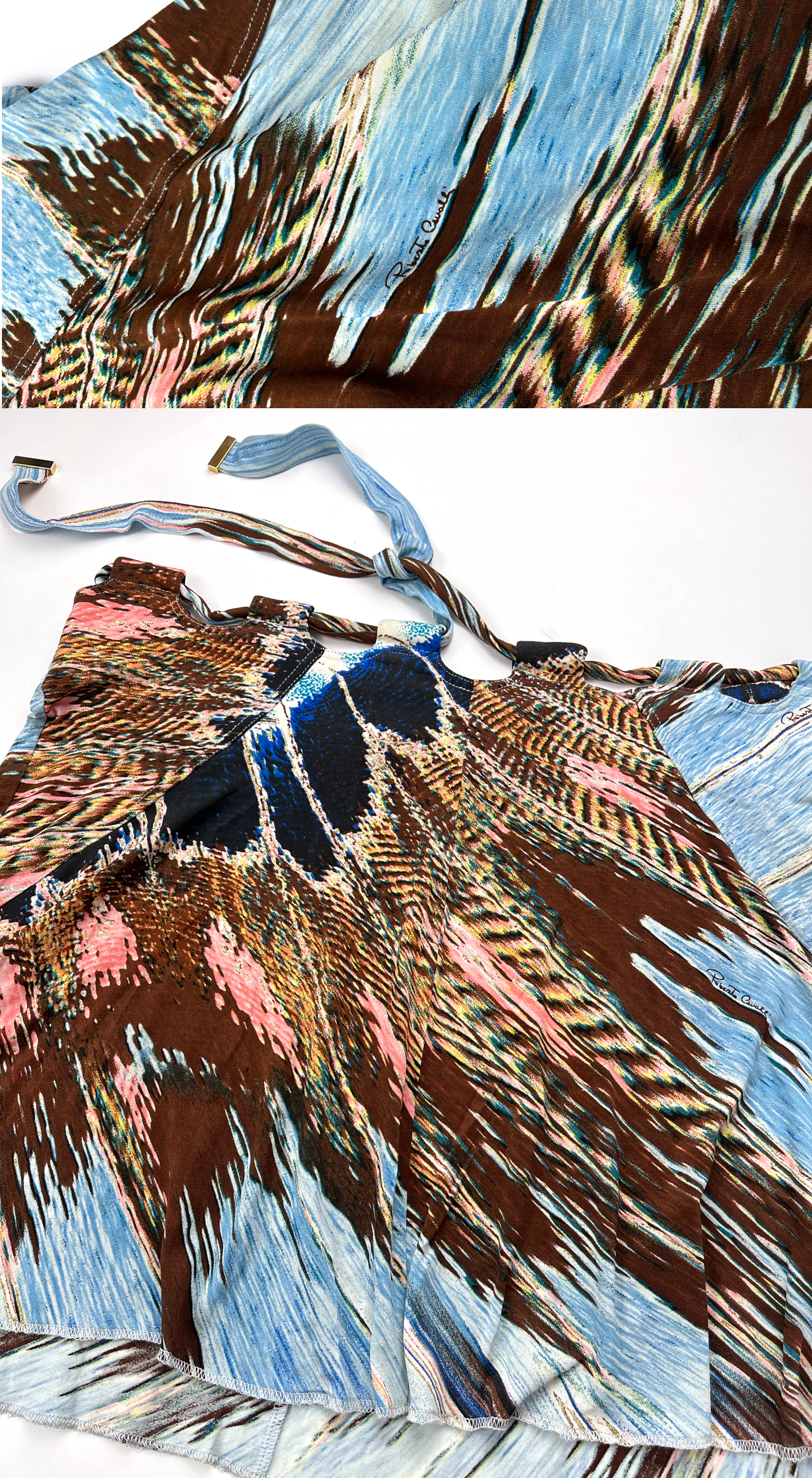 Roberto Cavalli ~ Spring 2004 Feather Print Skirt