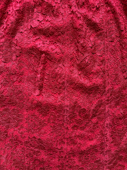 Dolce & Gabbana Vintage Red Lace Bustier Dress