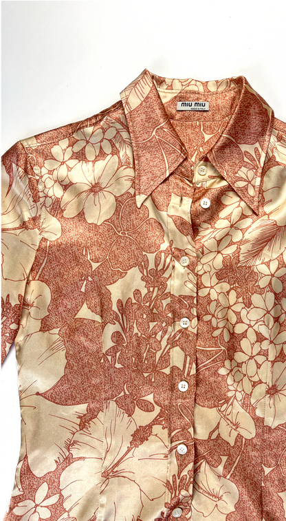 Miu Miu ~ S/S 2003 Fitted Floral Print Blouse