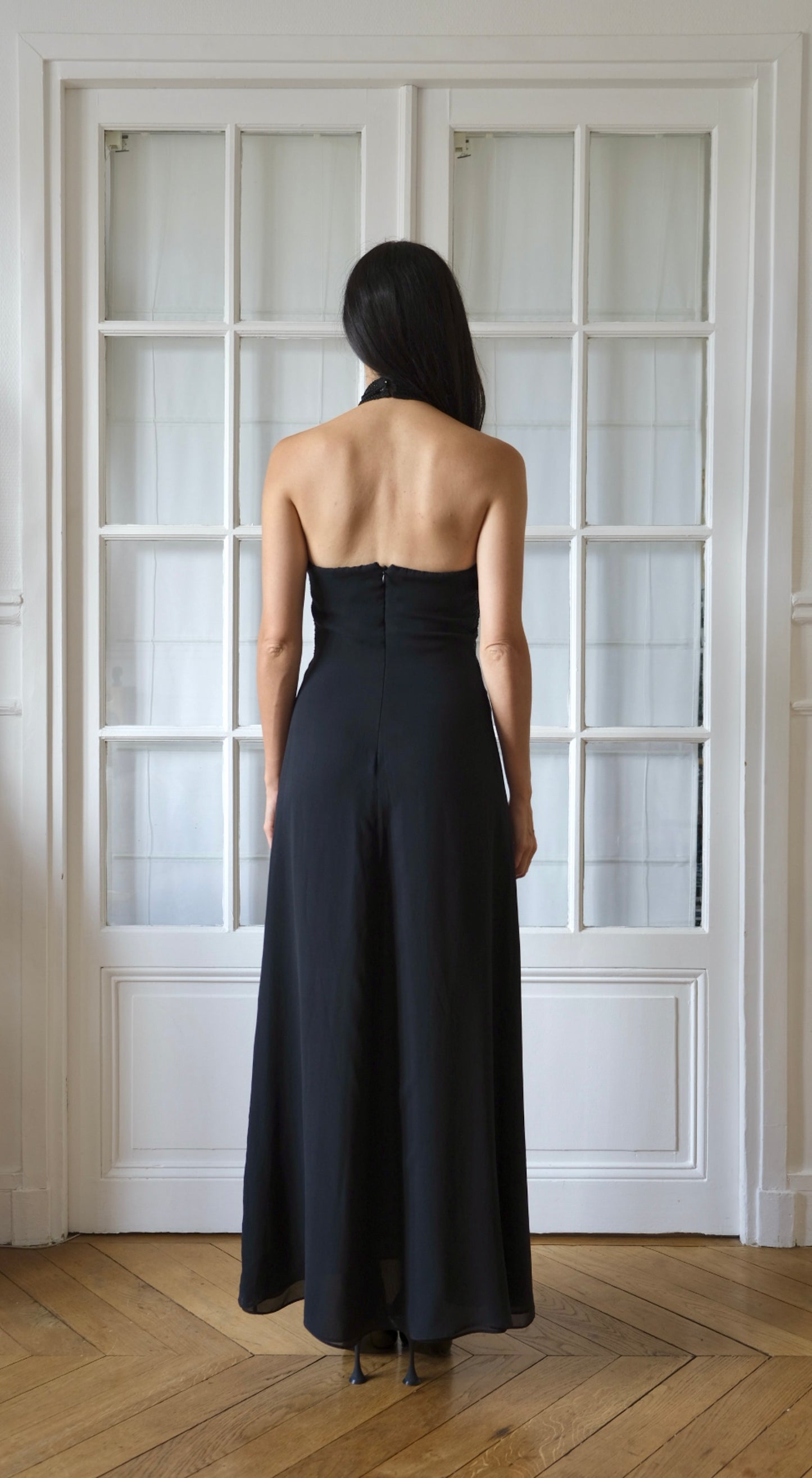 La Perla ~ Black Halterneck Long Evening Dress