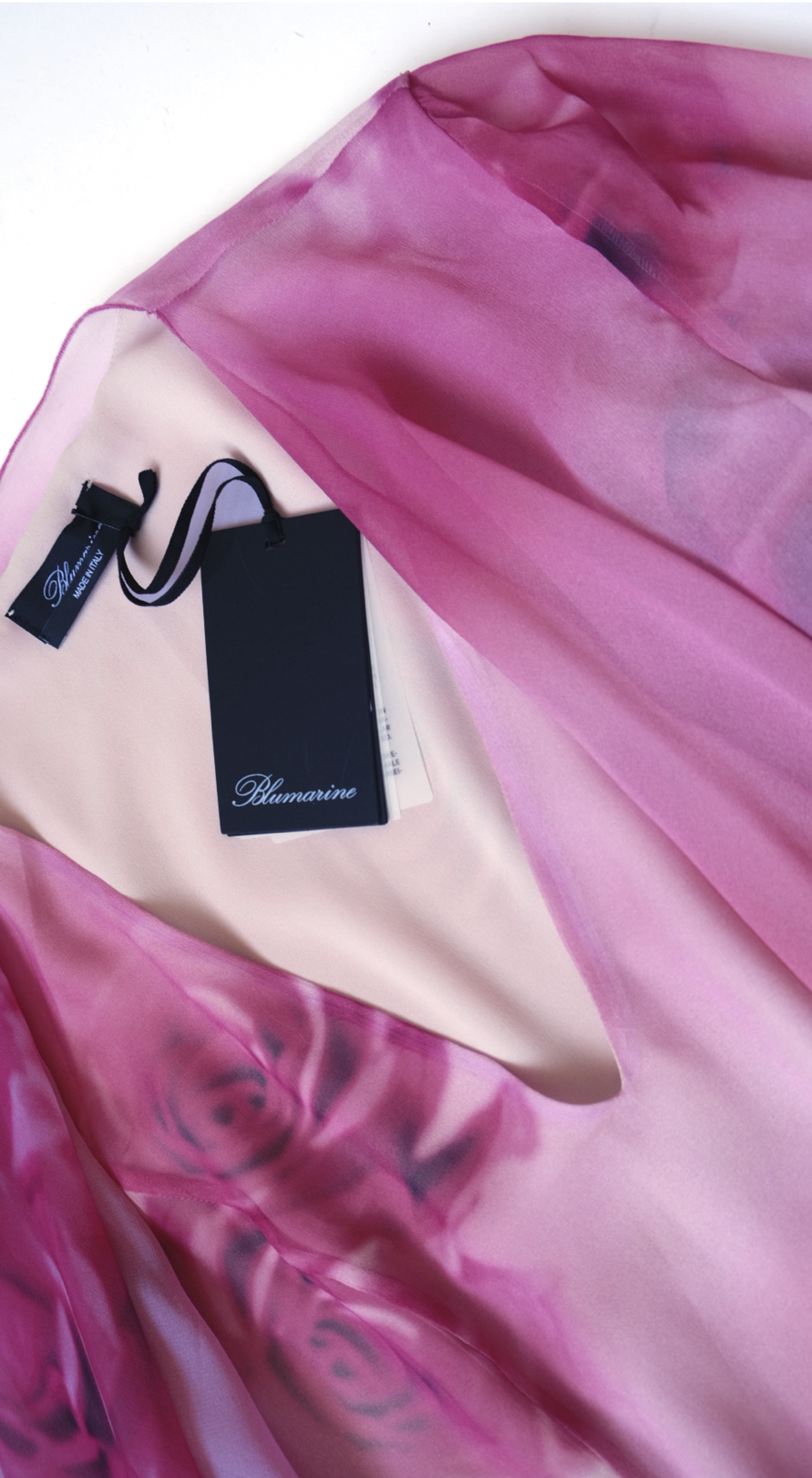 Blumarine ~ Silk Rose-Print Tie-Front Dress