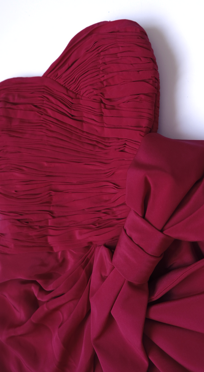 Marchesa ~ Red Draped Bow Dress