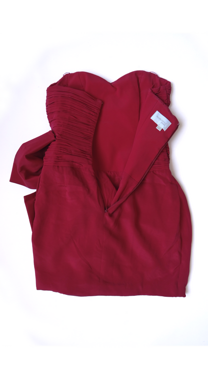 Marchesa ~ Red Draped Bow Dress