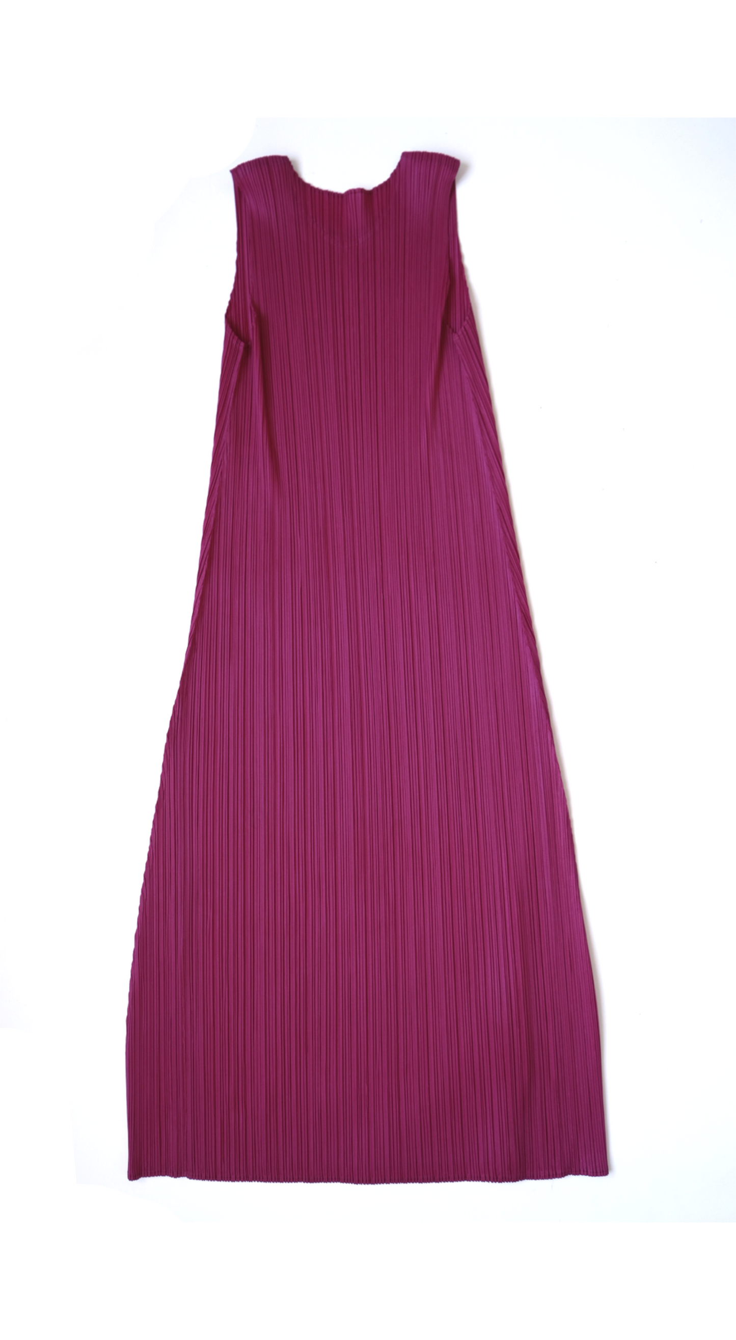 Issey Miyake ~ Carmine Pink Pleated Column Dress