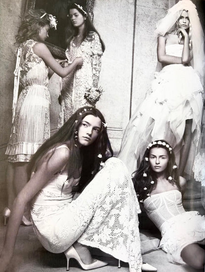 Dolce & Gabbana 2006 White Floral Bustier Crochet Dress