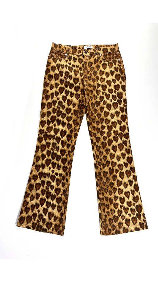 Moschino ~ 1990s Leopard  Heart Print Pants