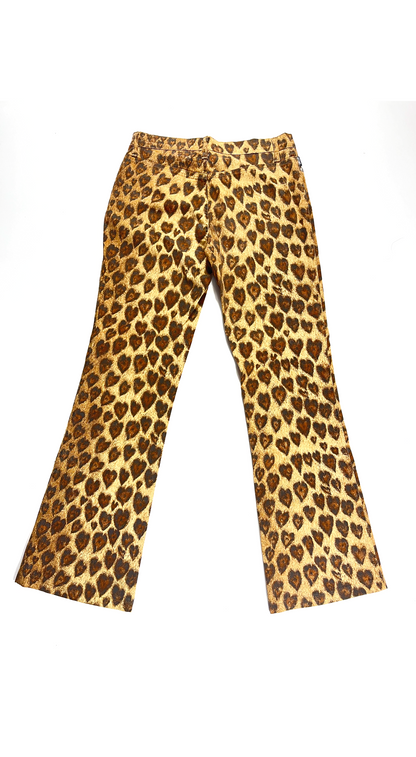 Moschino ~ 1990s Leopard  Heart Print Pants