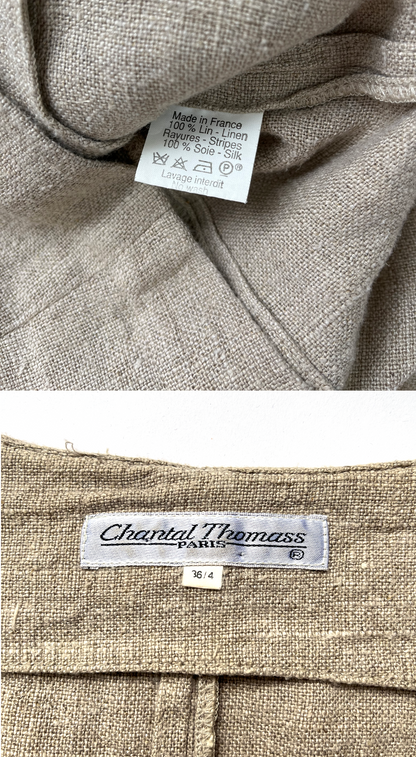 Chantal Thomass ~ 1990s Rose Embroidered Linen & Silk Set