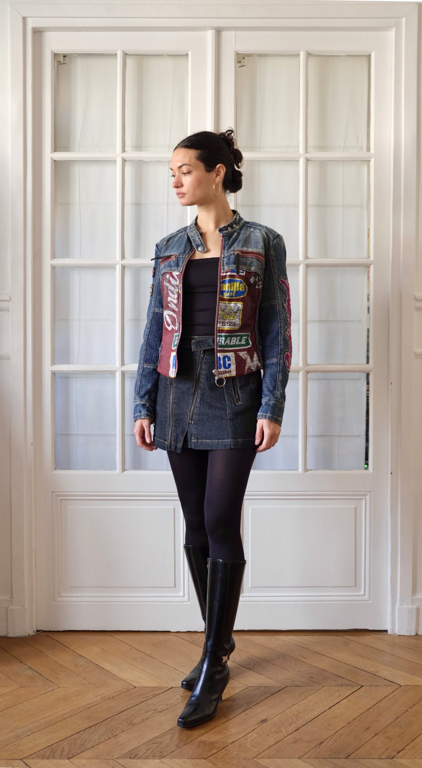 Miss Sixty ~ 2000s Vintage Moto Sport Denim Jacket