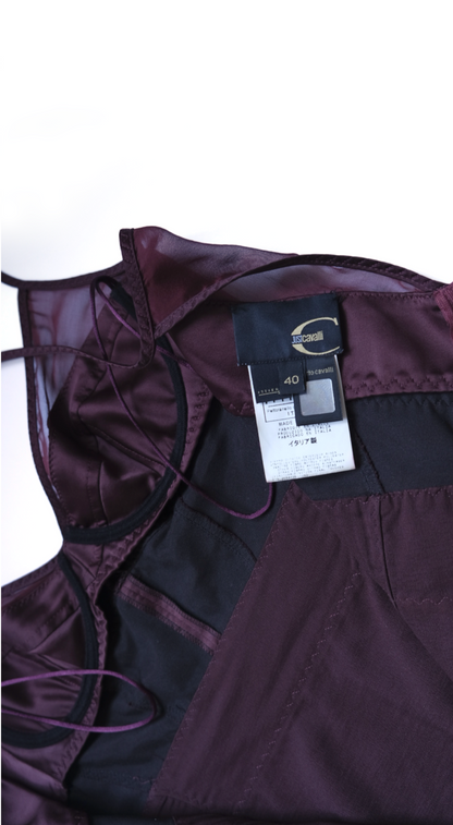 Roberto Cavalli ~ F/W 2006 Burgundy Ruffled Dress