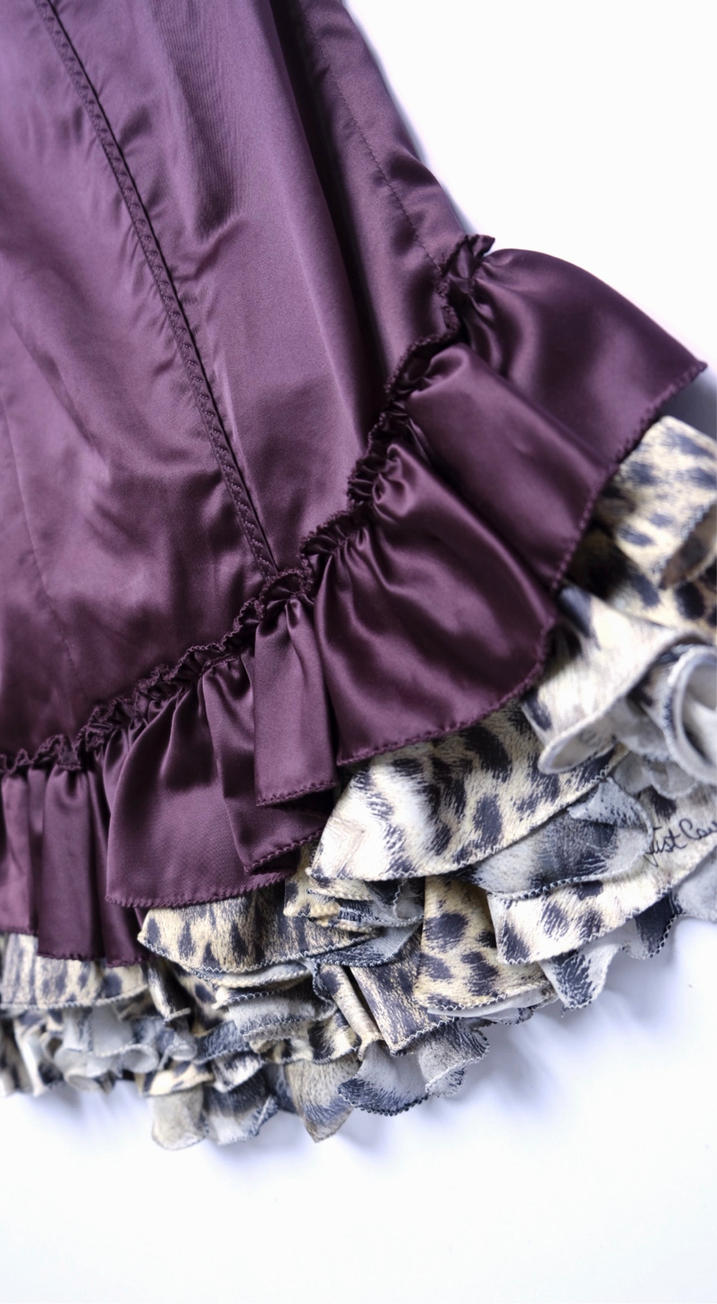 Roberto Cavalli ~ F/W 2006 Burgundy Ruffled Dress