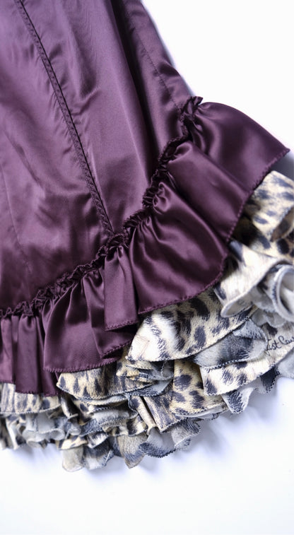 Roberto Cavalli ~ F/W 2006 Burgundy Ruffled Dress
