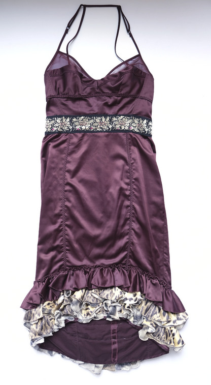 Roberto Cavalli ~ F/W 2006 Burgundy Ruffled Dress