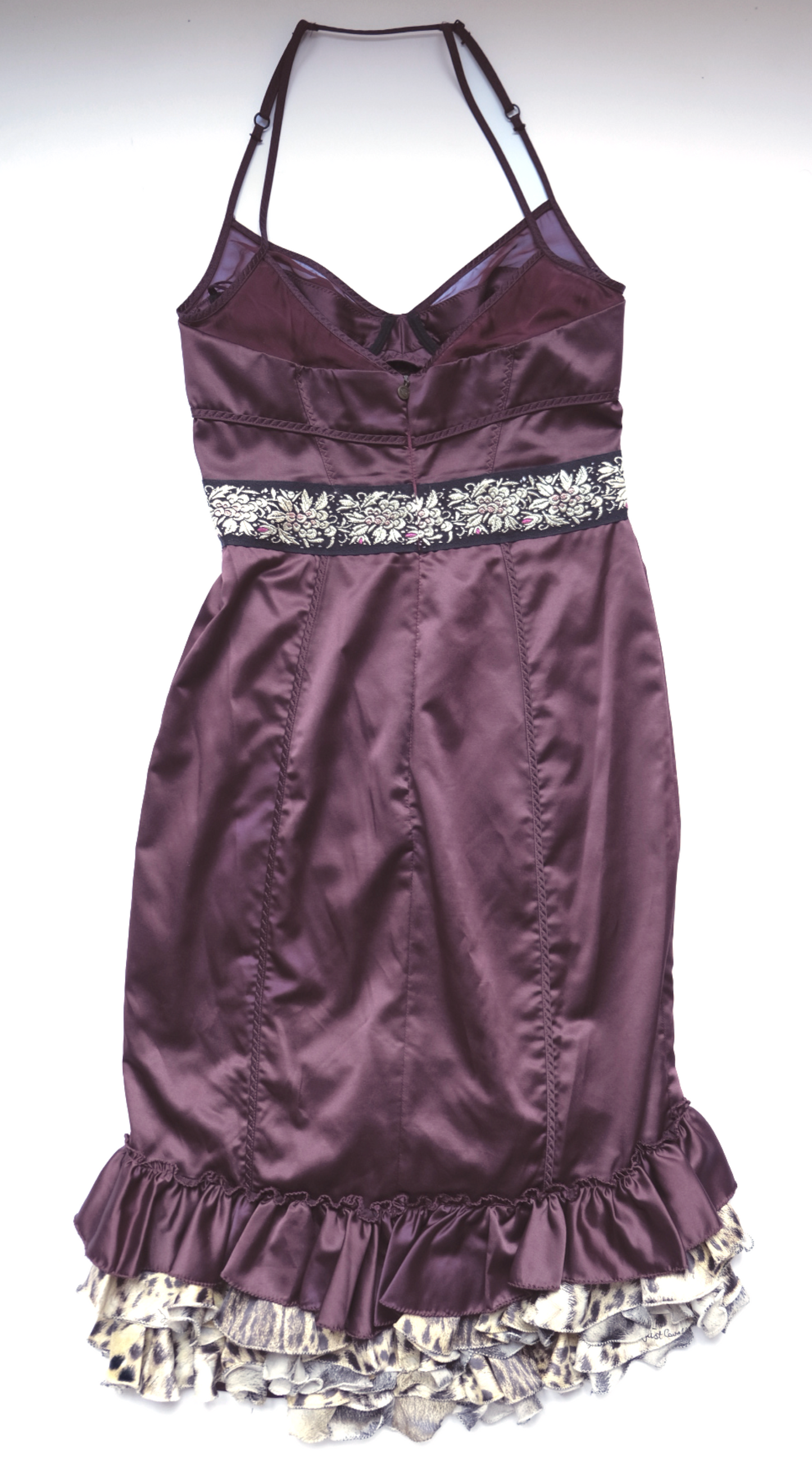 Roberto Cavalli ~ F/W 2006 Burgundy Ruffled Dress