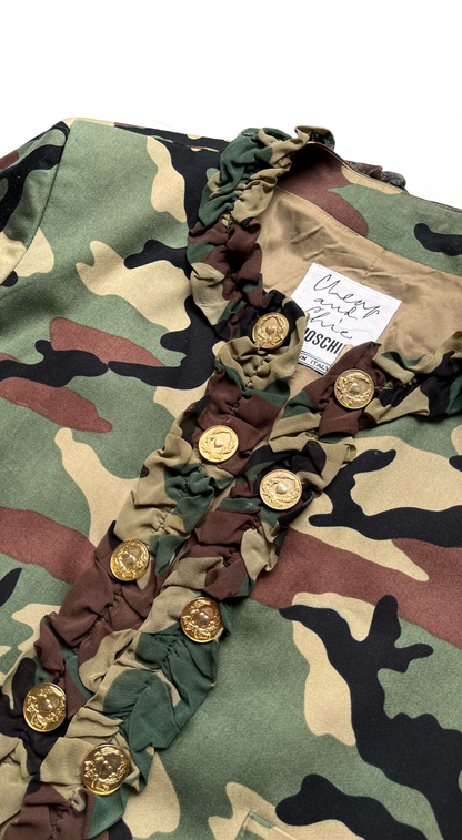Moschino ~ 1990s The Nanny Camouflage Jacket & Skirt Set