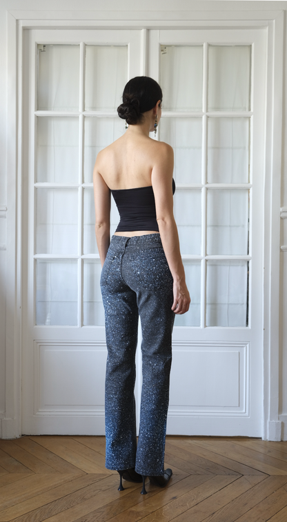 Roberto Cavalli ~ FW 2000 Silk Galaxy Swarovski Print Pants