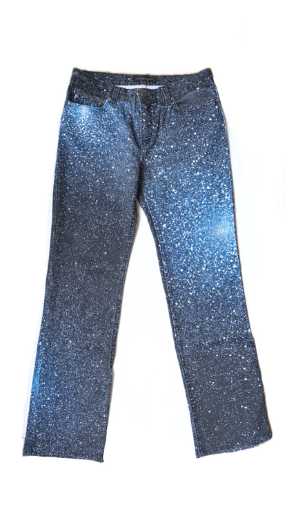 Roberto Cavalli ~ FW 2000 Silk Galaxy Swarovski Print Pants