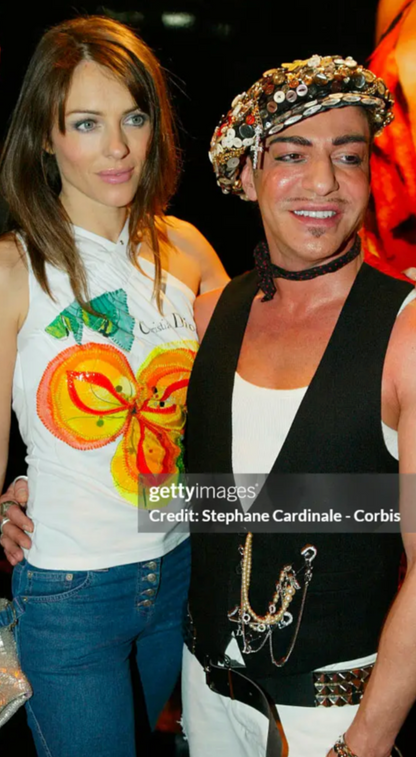 Christian Dior ~ S/S 2002 One Shoulder Black Logo Top