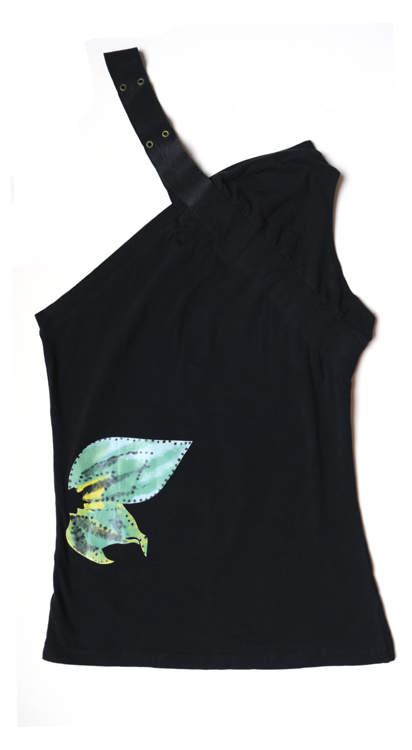 Christian Dior ~ S/S 2002 One Shoulder Black Logo Top