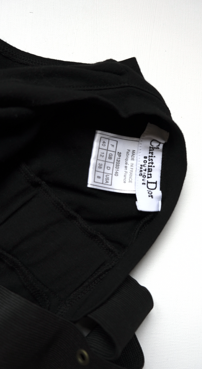 Christian Dior ~ S/S 2002 One Shoulder Black Logo Top