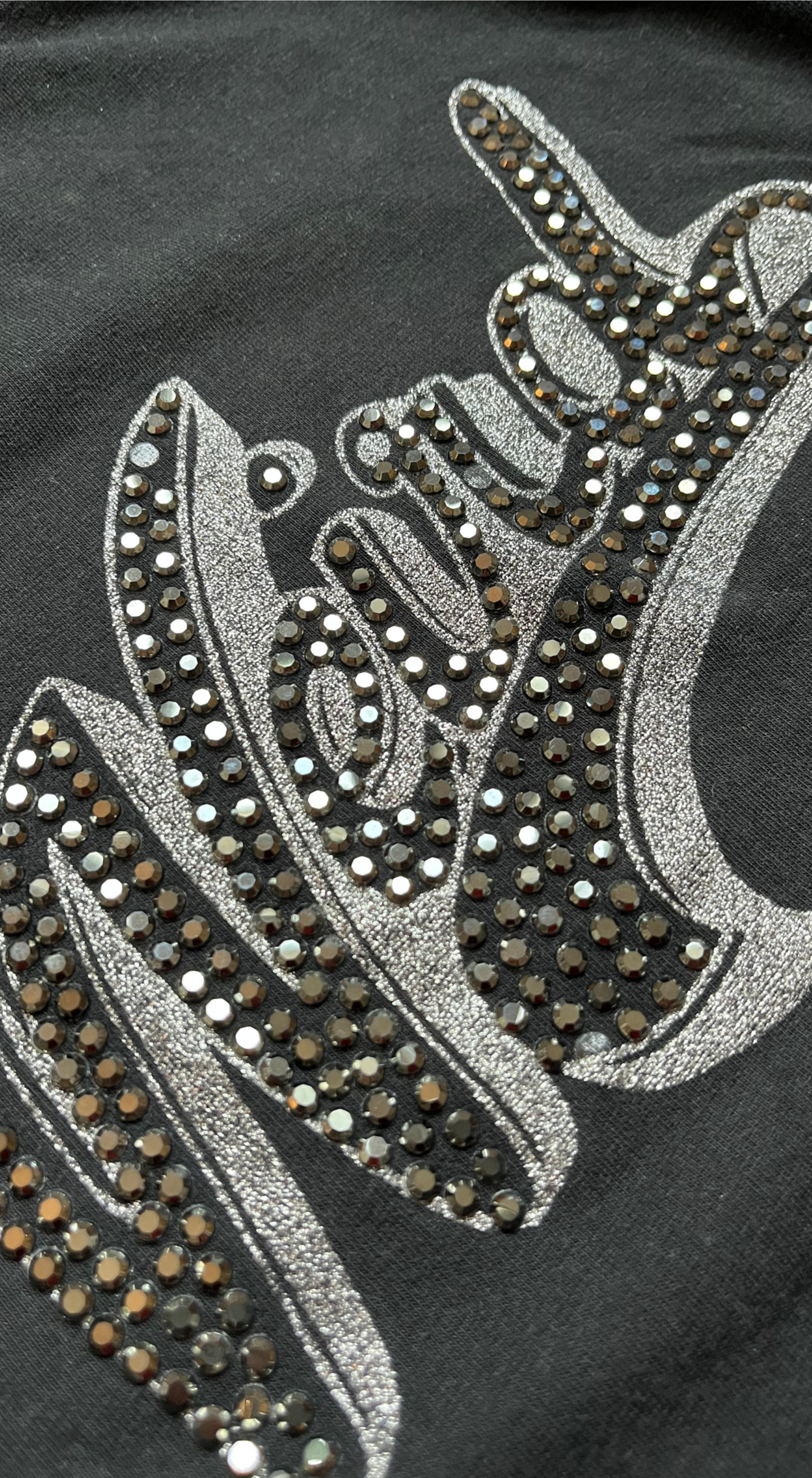 Dolce & Gabbana ~ D&G 1990s Black Rhinestone slogan Weird Tank Top