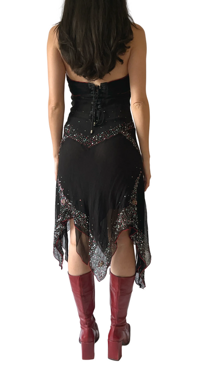 Roberto Cavalli Y2K Asymmetrical Silk Sequin Dress