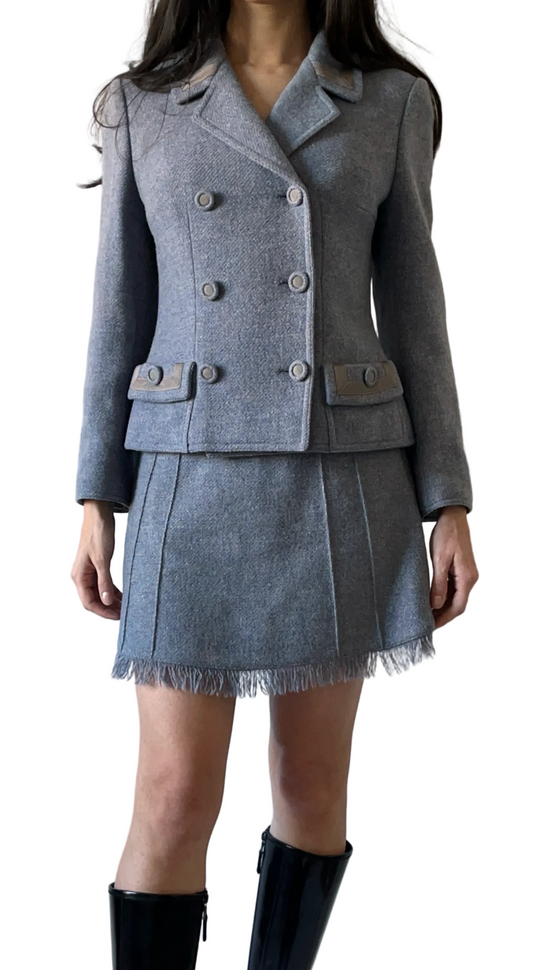 Anna Molinari F/W 1994 Runway Wool Blazer Skirt Set