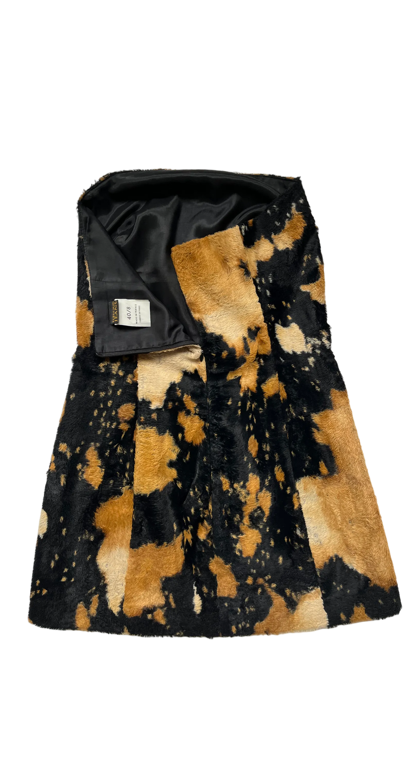 Plein Sud 2000s Cow Hair Strapless Mini Dress