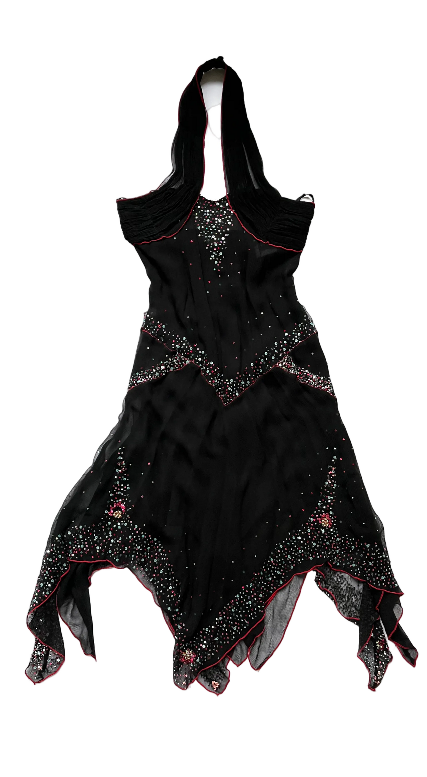 Roberto Cavalli Y2K Asymmetrical Silk Sequin Dress