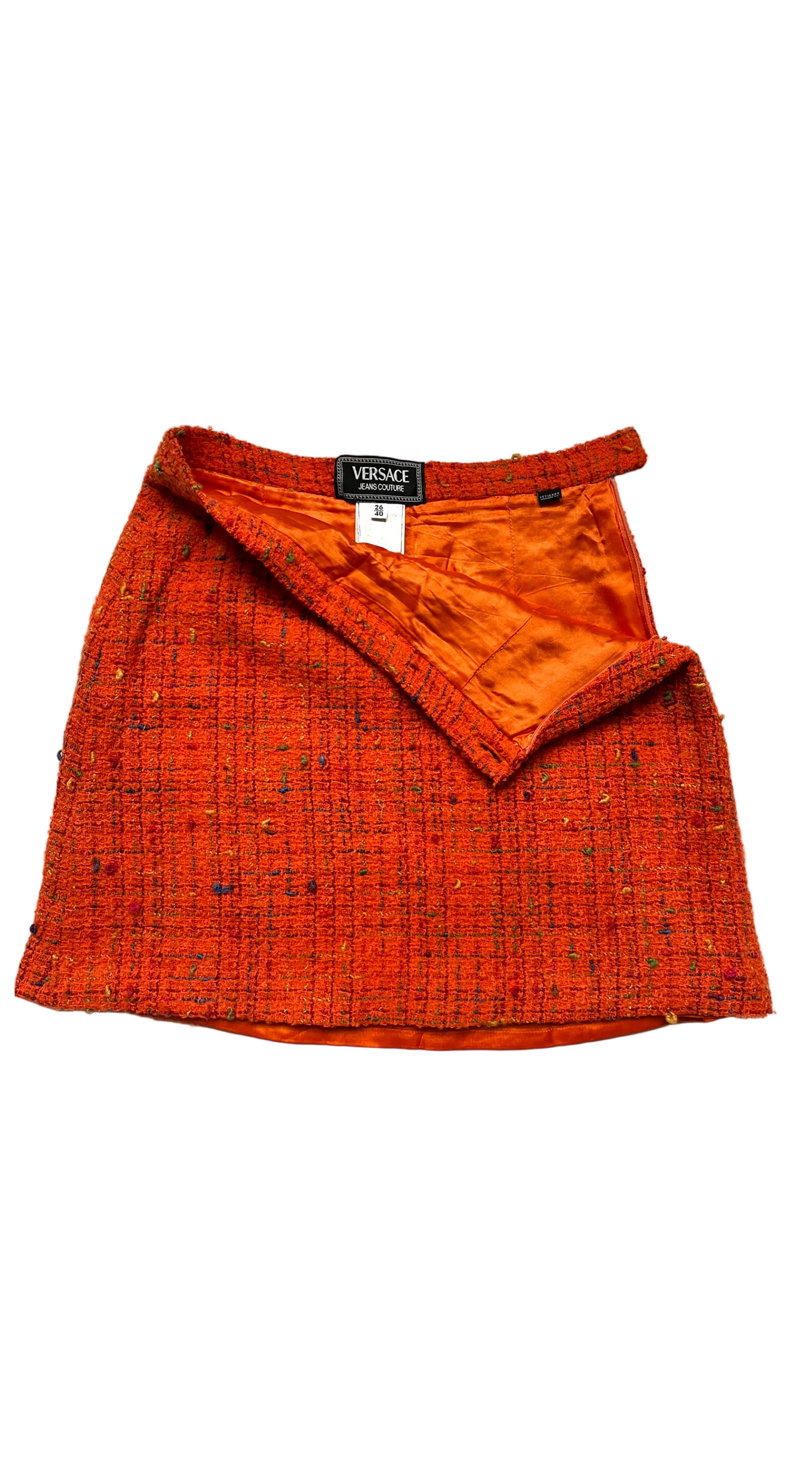 Gianni Versace 2000s Tweet Blazer Skirt Set