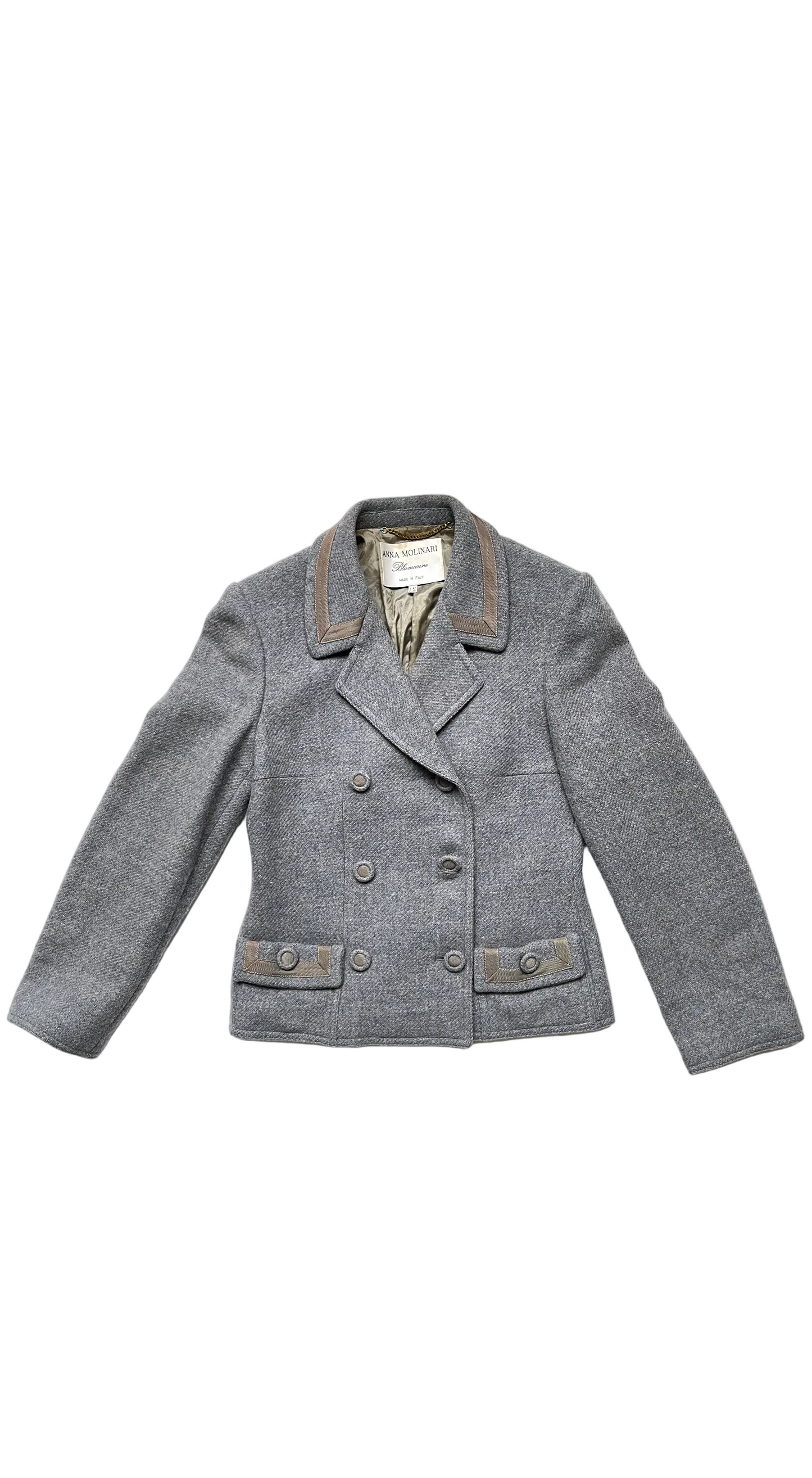 Anna Molinari F/W 1994 Runway Wool Blazer Skirt Set