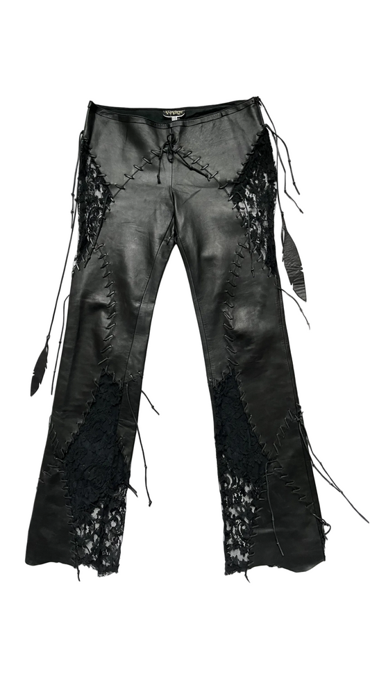 Voyage Runway F/W 2003 Lace Leather Pants