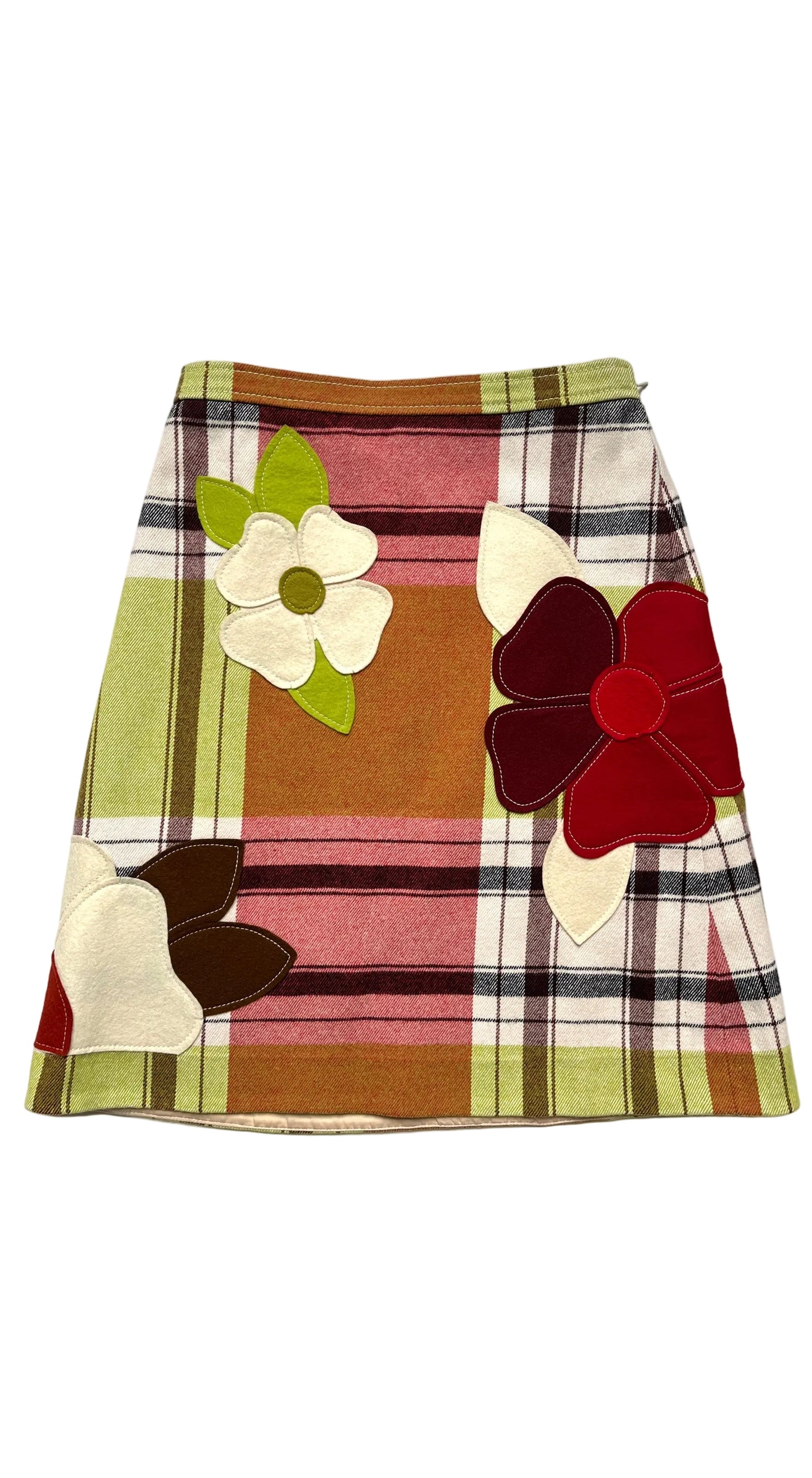 Moschino 2000s Wool Flower Skirt