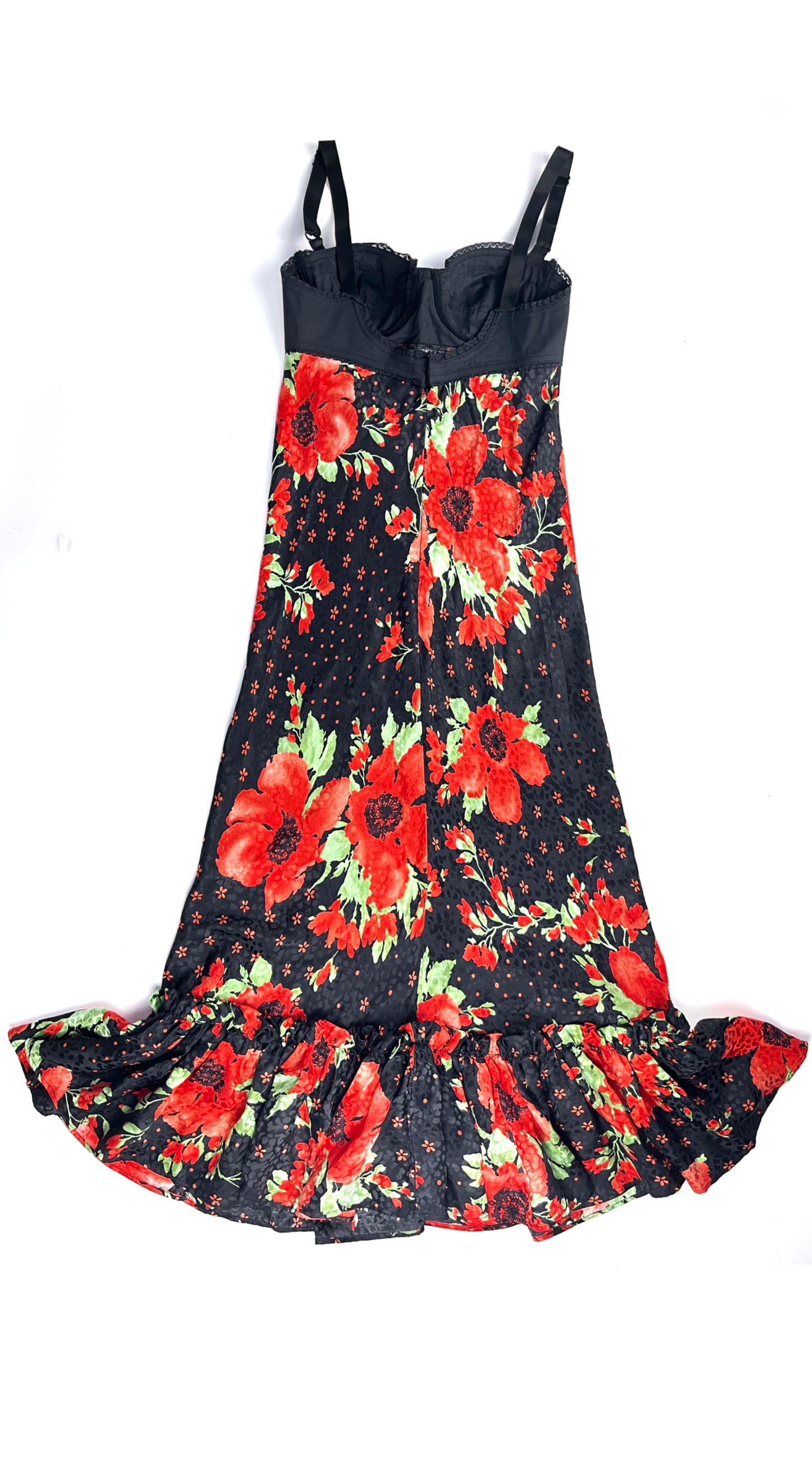 Dolce & Gabbana ~ 2000s Poppy Flower Bustier Silk Dress