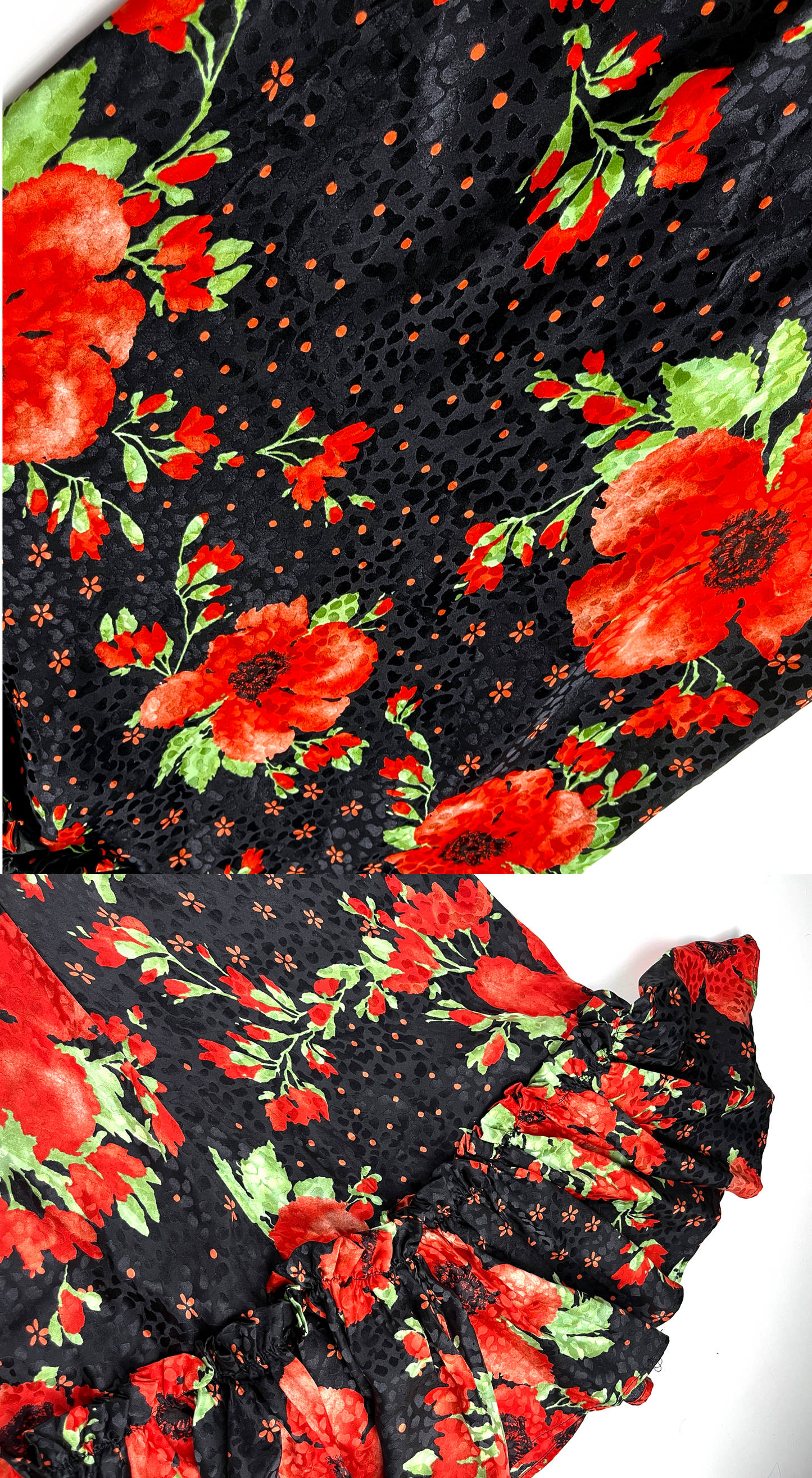 Dolce & Gabbana ~ 2000s Poppy Flower Bustier Silk Dress