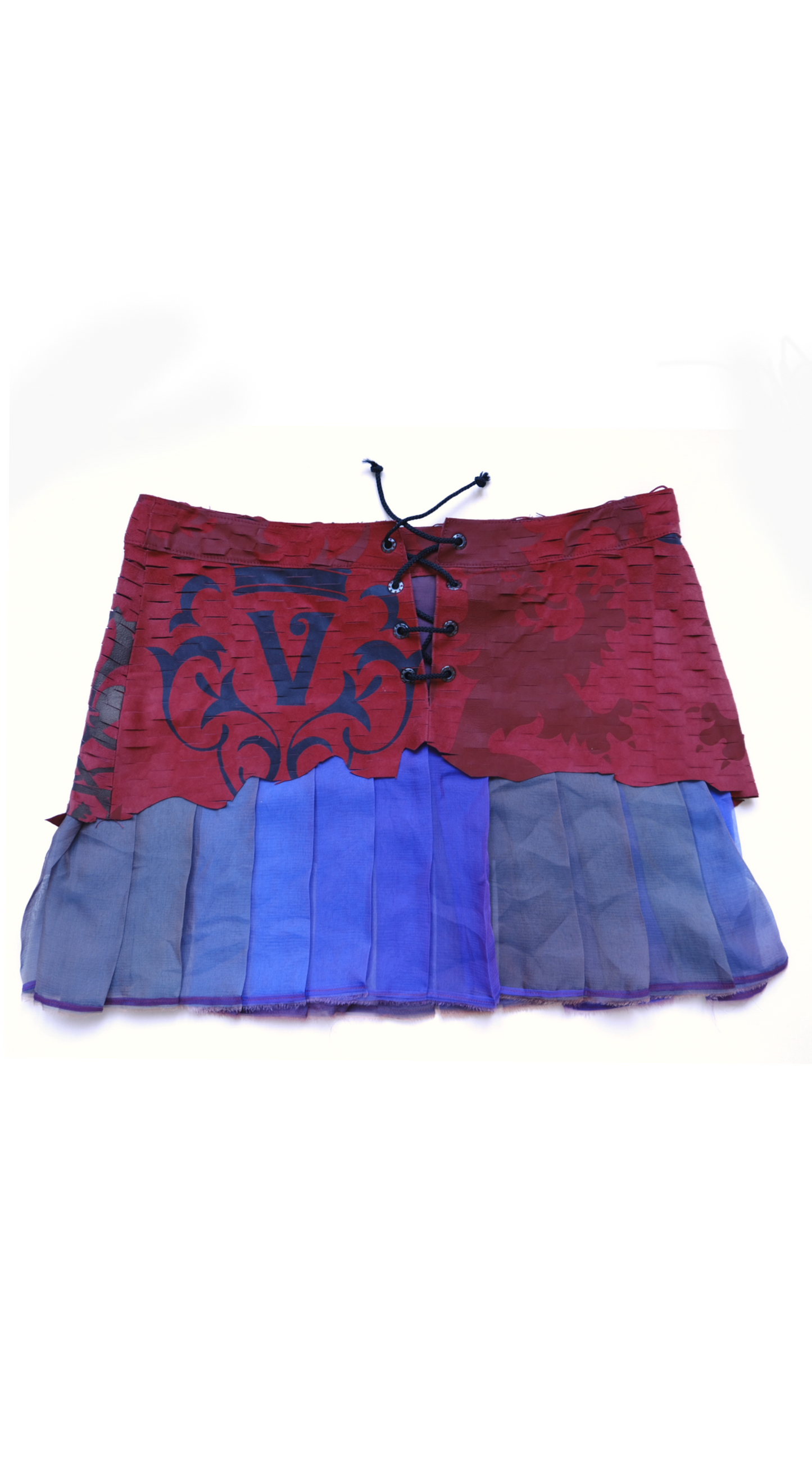 Voyage ~ Runway FW 2002 Leather Silk Mini Skirt